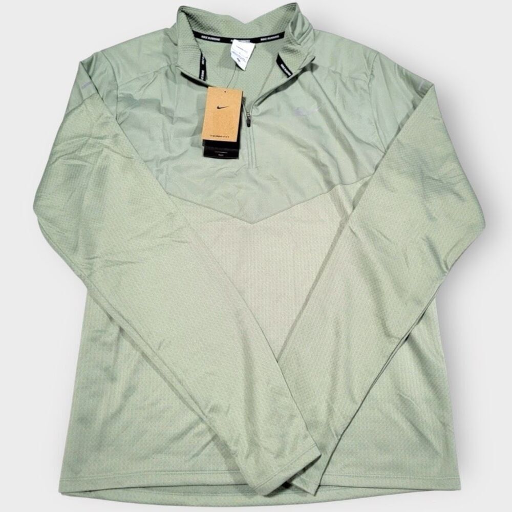 Nike Therma-Fit Sphere Element 1/2 Zip Mens Green Running Top size L FZ1115-370